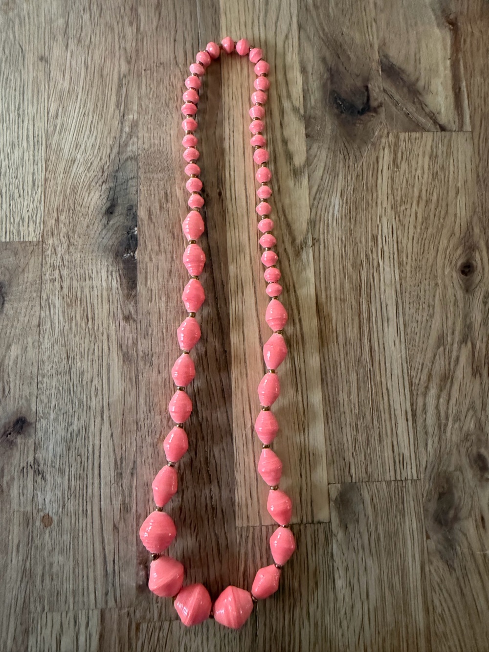31 Bits Coral Pink Beaded Necklace
